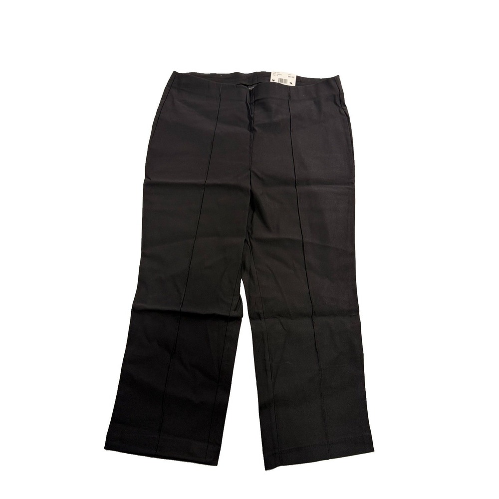 Rafaella Women's Regular Fit Soft Touch Stretch Crop Pintuck Pant Size 14